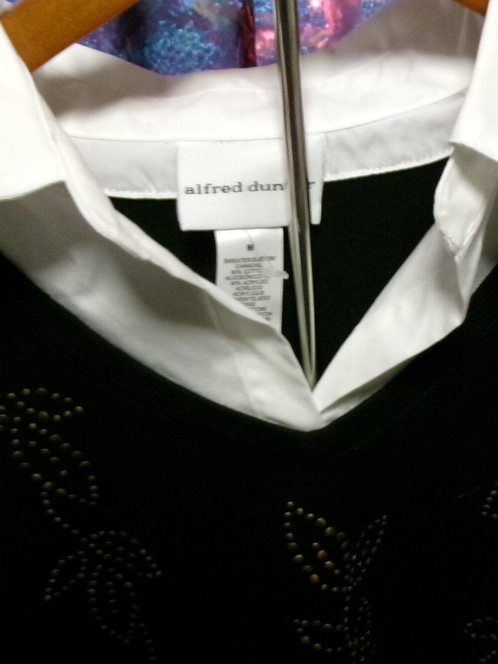 NWOT Alfred Dunner Medium Twofer Sweater with Metallic Floral Embellishments - Picture 2 of 7